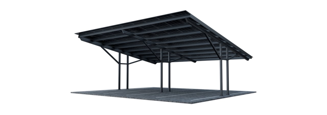 Carport T2 z konstrukcją pod PV