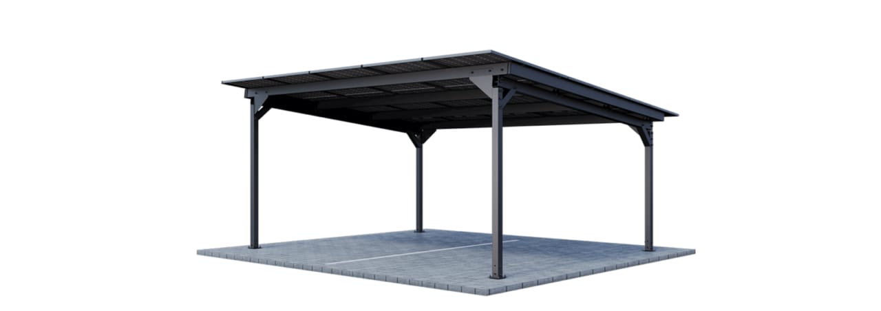 Carport U1 z konstrukcją pod PV