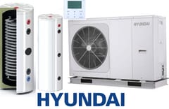 Zestaw Pompa Ciepła HYUNDAI Monoblok 14kW + Zbiornik buforowy SL 245L + SOLITANK Zasobnik stojący CWU 245L z wężownicą 3.83m2
