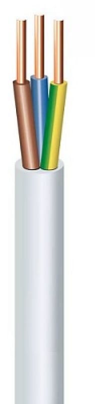 Przewód instalacyjny YDY 3X4.0 ŻO biały okrągły drut 450/750V KL.1