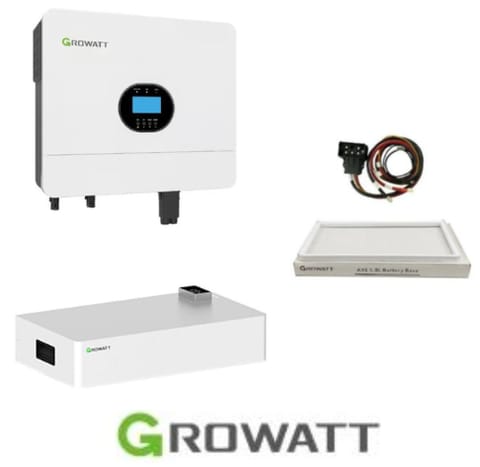 GROWATT Zestaw: Falownik Off-grid SPF 6000ES PLUS + Bateria AXE 5.0L-C1 + kable + podstawa