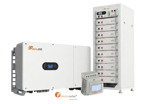 Felicity: Zestaw Inwerter hybrydowy T-REX-50KHP3G01 + Zestaw Bateria FLH48100UMG2 61.44kWh + Smart Meter (wysokonapięciowy)